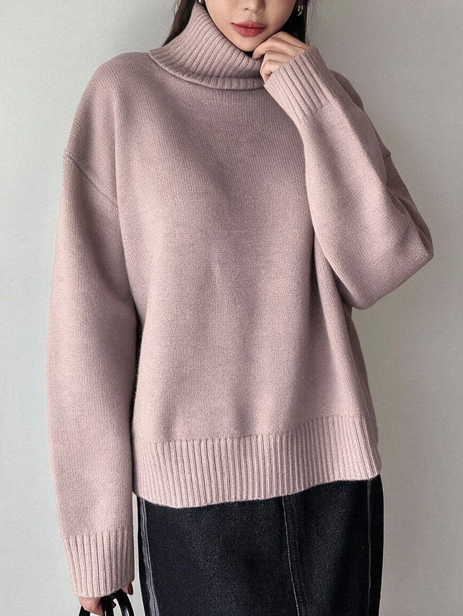 Lofoten Oversized Turtleneck Drop Shoulder Knit Sweater