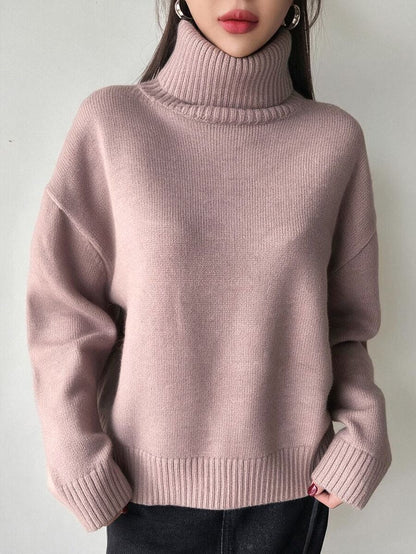 Lofoten Oversized Turtleneck Drop Shoulder Knit Sweater