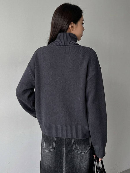 Lofoten Oversized Turtleneck Drop Shoulder Knit Sweater