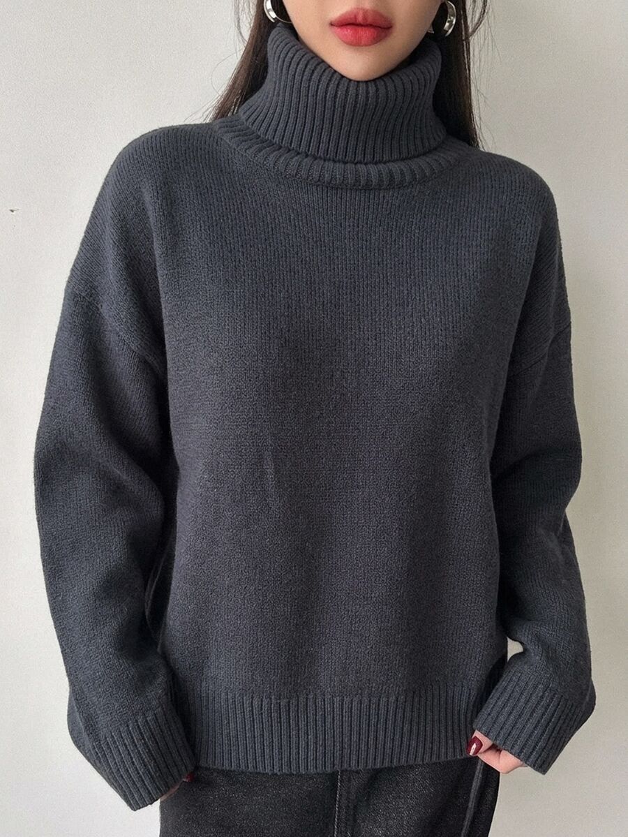 Lofoten Oversized Turtleneck Drop Shoulder Knit Sweater