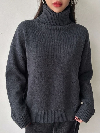 Lofoten Oversized Turtleneck Drop Shoulder Knit Sweater