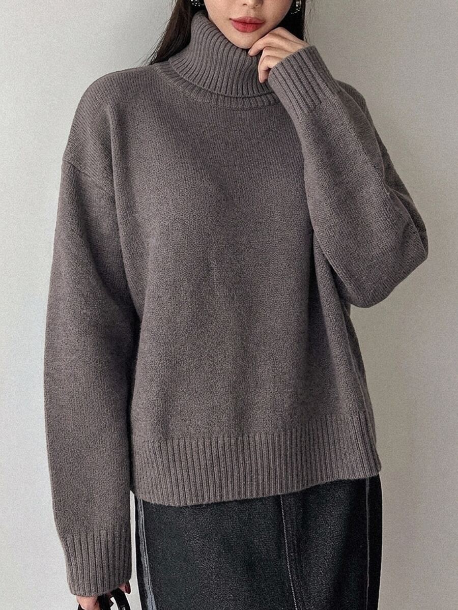 Lofoten Oversized Turtleneck Drop Shoulder Knit Sweater