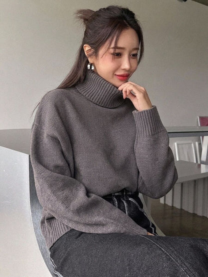 Lofoten Oversized Turtleneck Drop Shoulder Knit Sweater