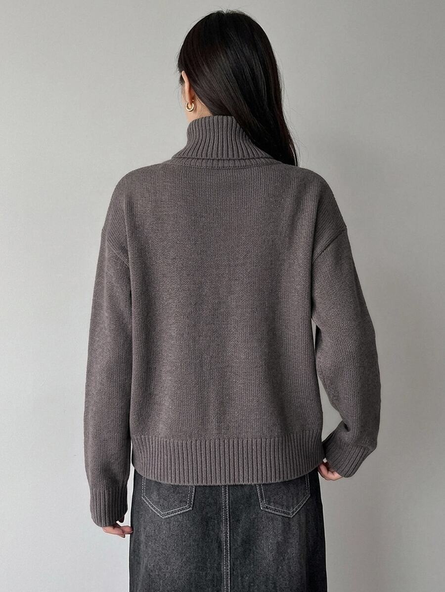 Lofoten Oversized Turtleneck Drop Shoulder Knit Sweater