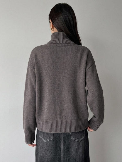 Lofoten Oversized Turtleneck Drop Shoulder Knit Sweater