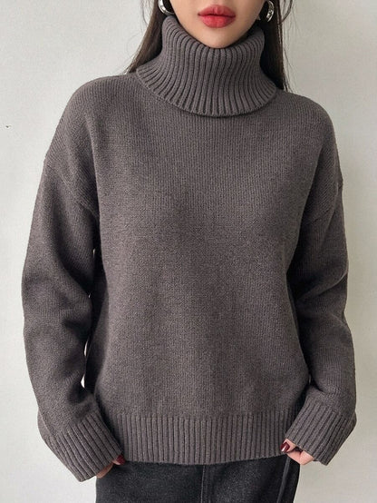 Lofoten Oversized Turtleneck Drop Shoulder Knit Sweater