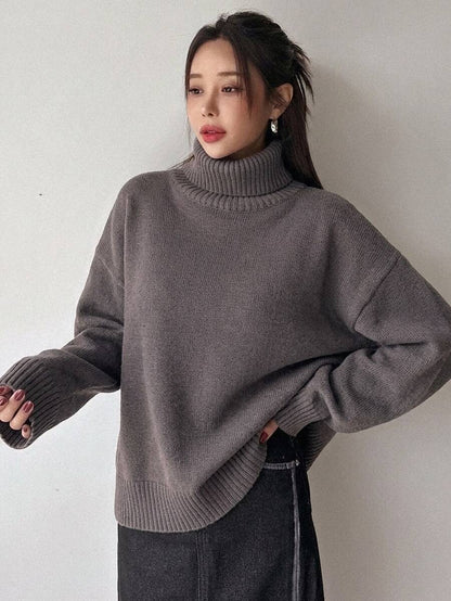 Lofoten Oversized Turtleneck Drop Shoulder Knit Sweater