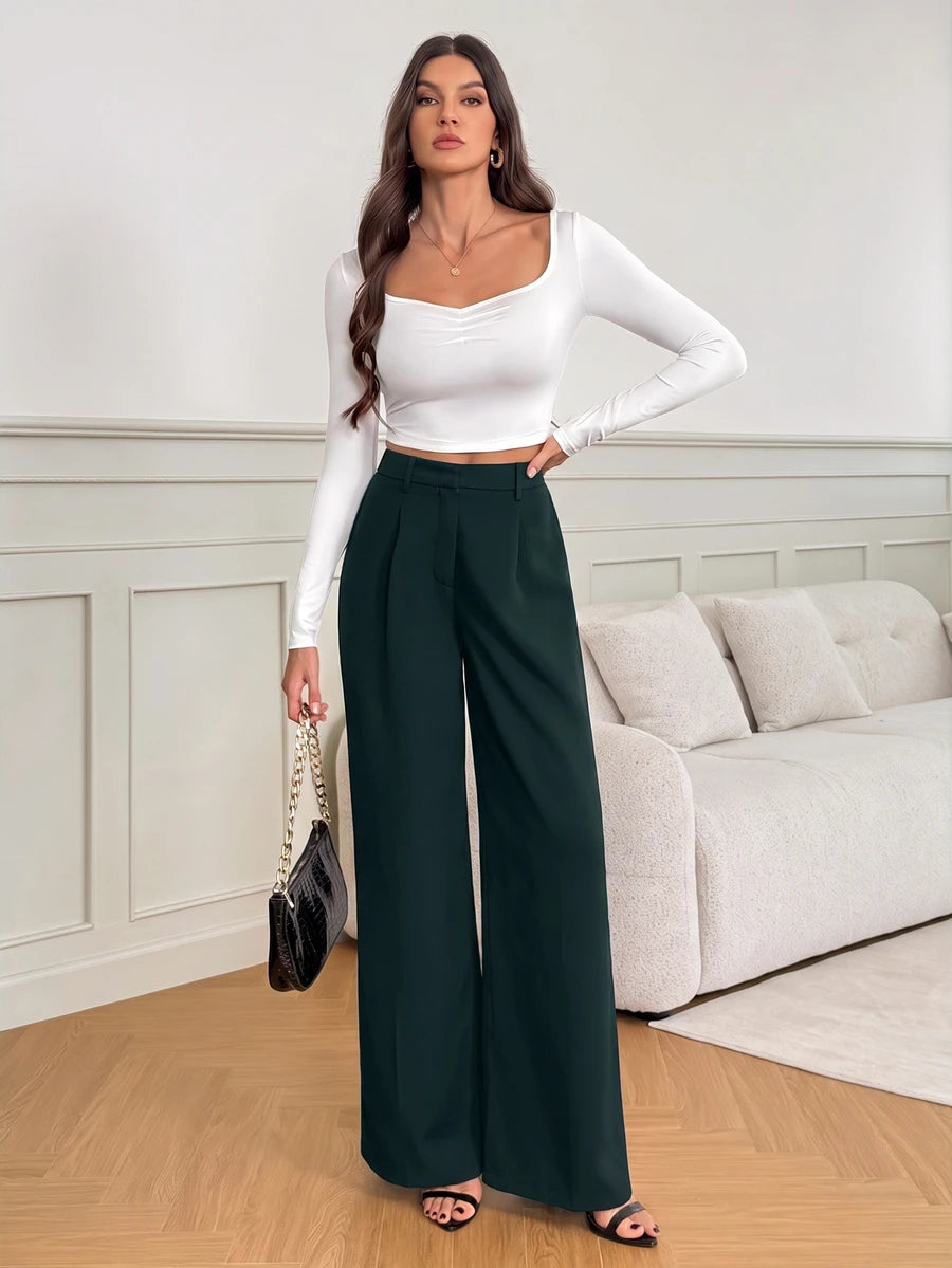 Bergamo Pleated High Waisted Wide Leg Pants