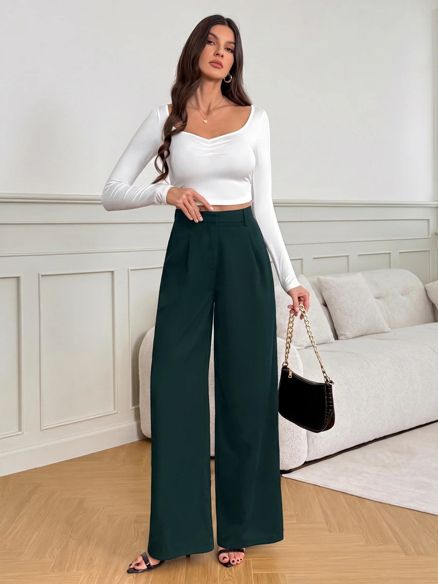 Bergamo Pleated High Waisted Wide Leg Pants