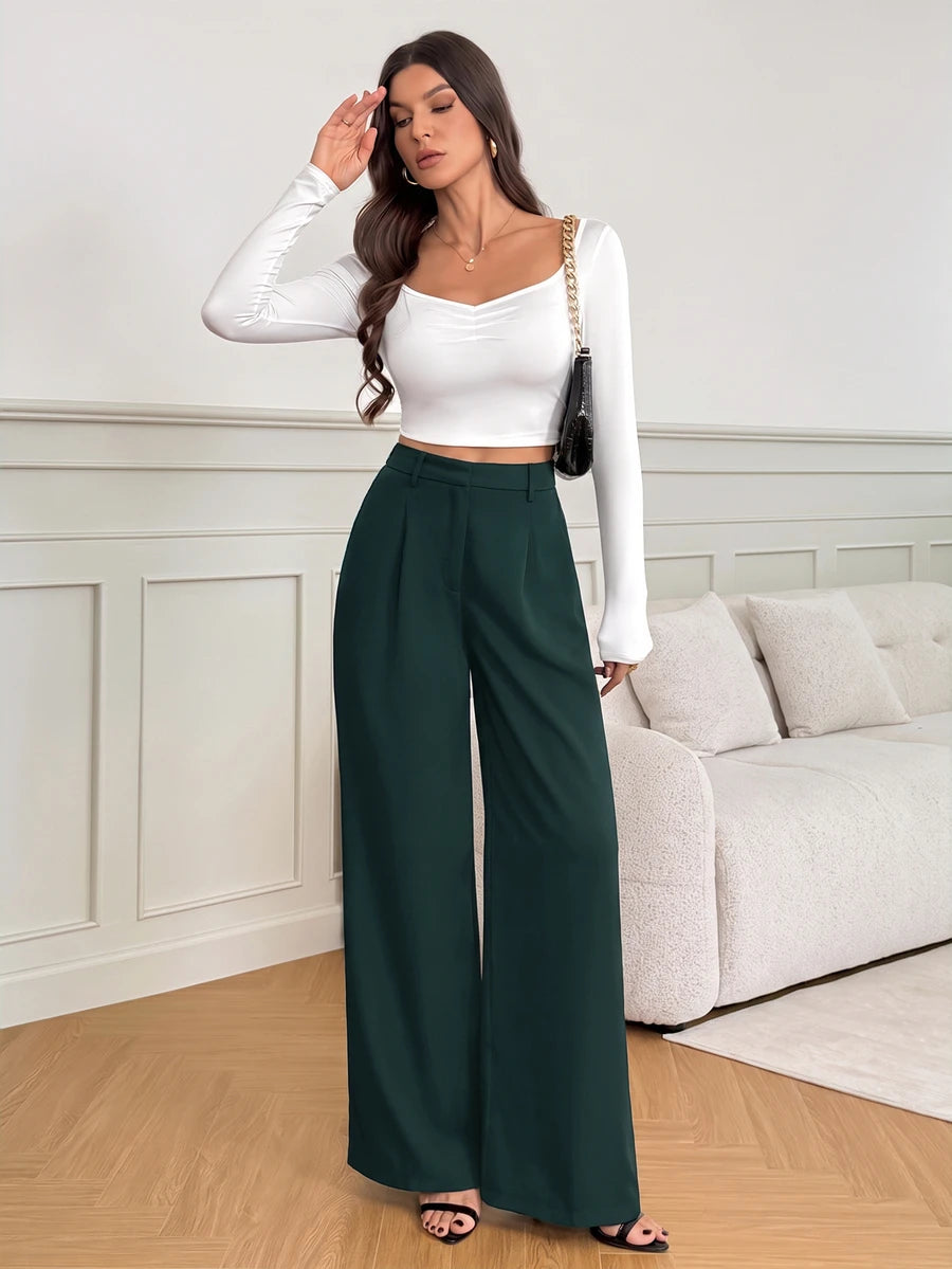 Bergamo Pleated High Waisted Wide Leg Pants