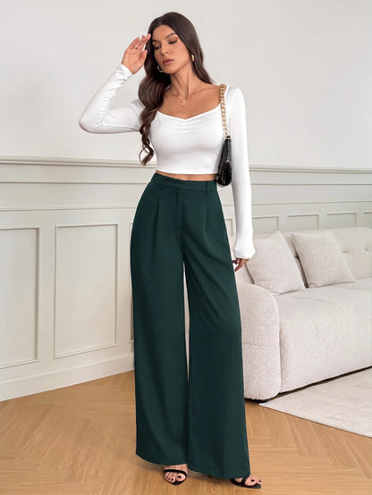 Bergamo Pleated High Waisted Wide Leg Pants