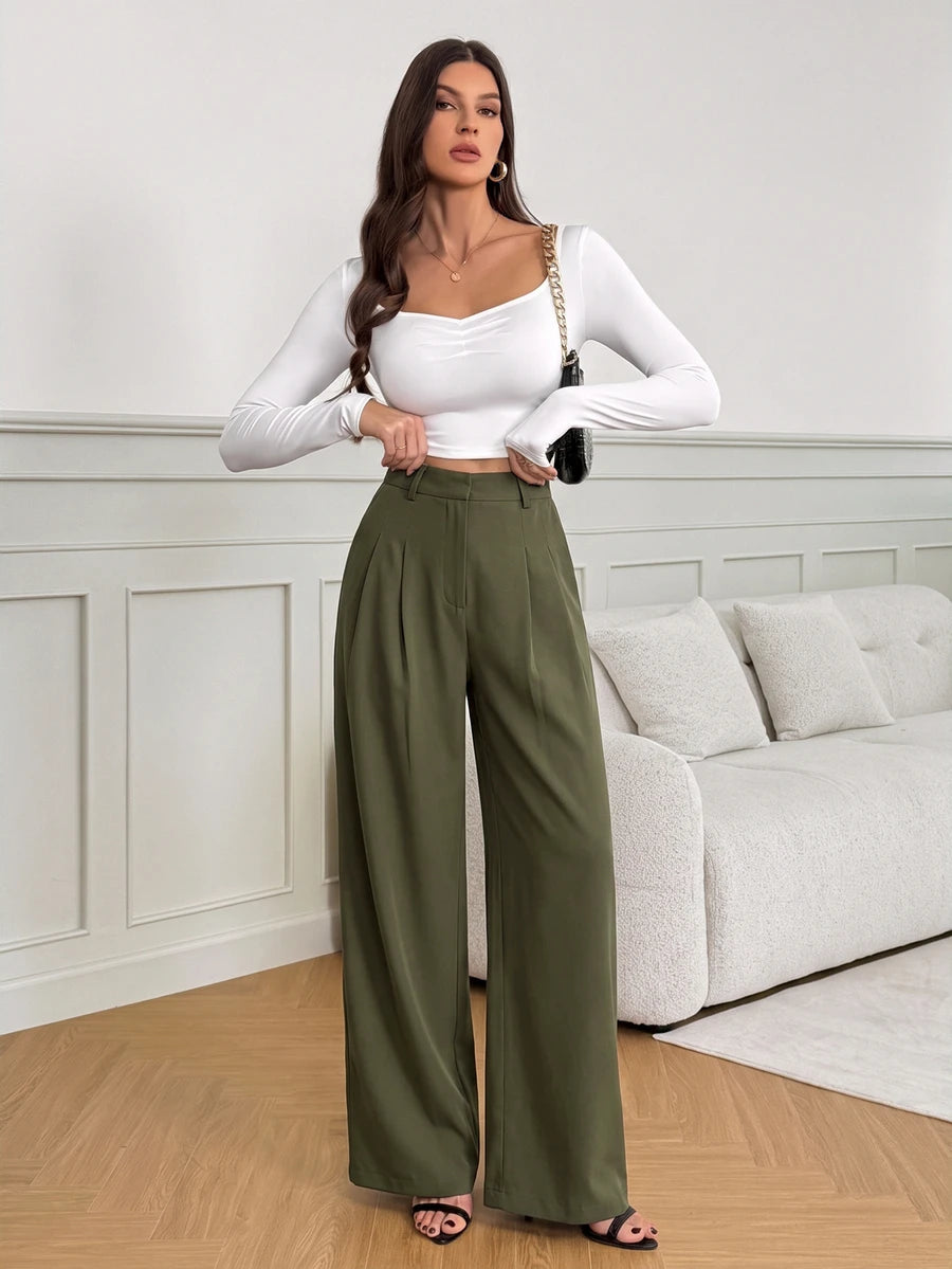 Bergamo Pleated High Waisted Wide Leg Pants
