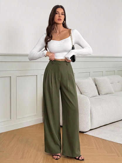 Bergamo Pleated High Waisted Wide Leg Pants