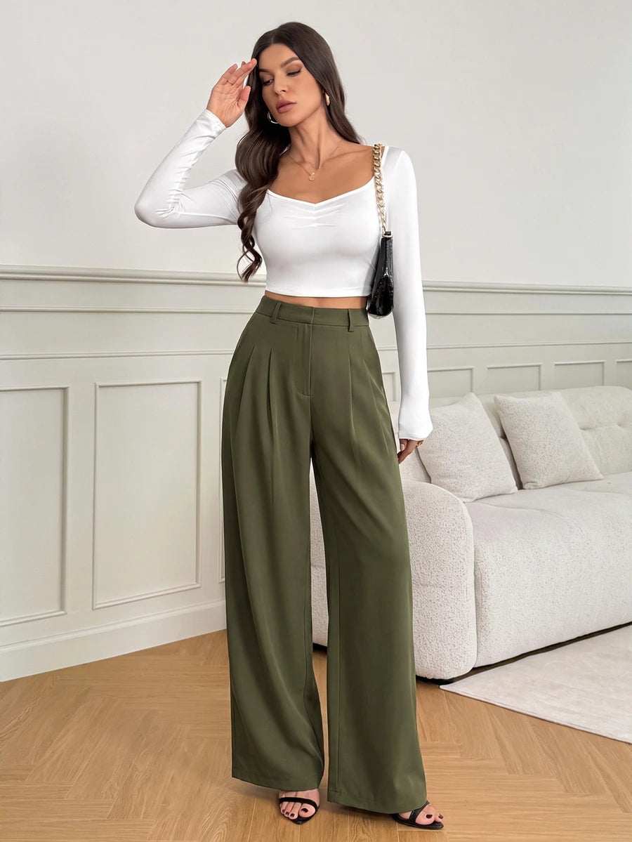Bergamo Pleated High Waisted Wide Leg Pants