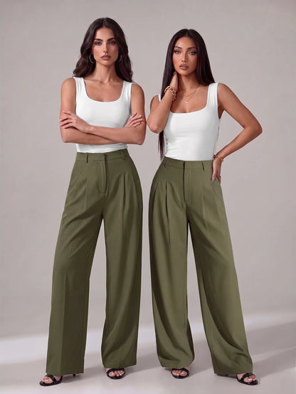 Bergamo Pleated High Waisted Wide Leg Pants