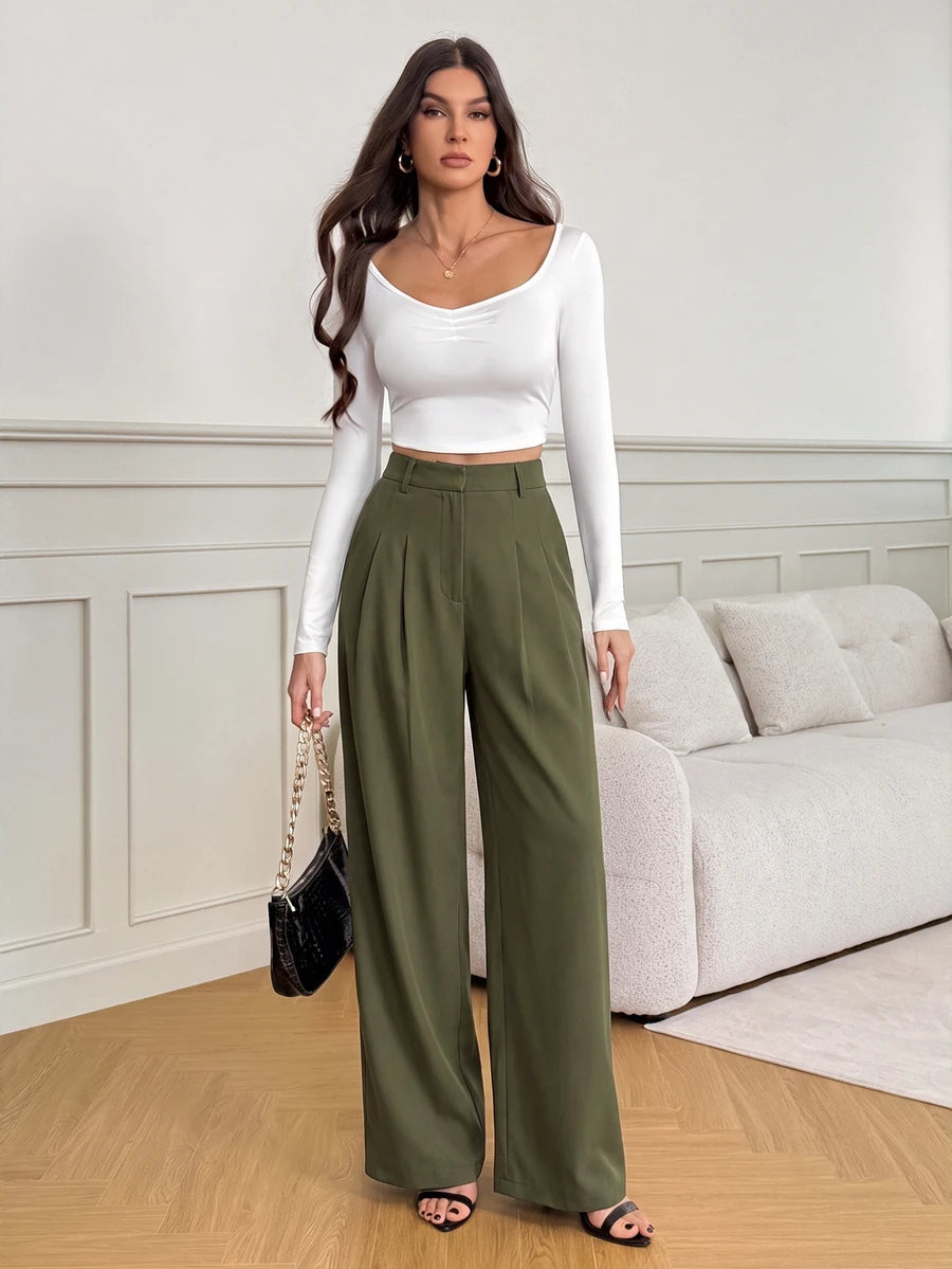 Bergamo Pleated High Waisted Wide Leg Pants
