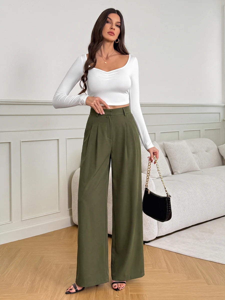 Bergamo Pleated High Waisted Wide Leg Pants