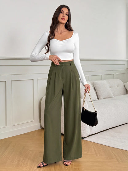 Bergamo Pleated High Waisted Wide Leg Pants