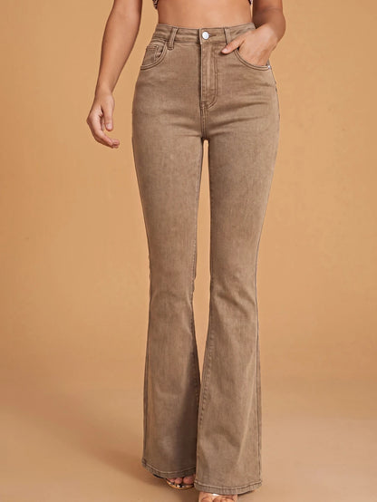 Annapolis High Waist Flare Leg Jeans with Pockets