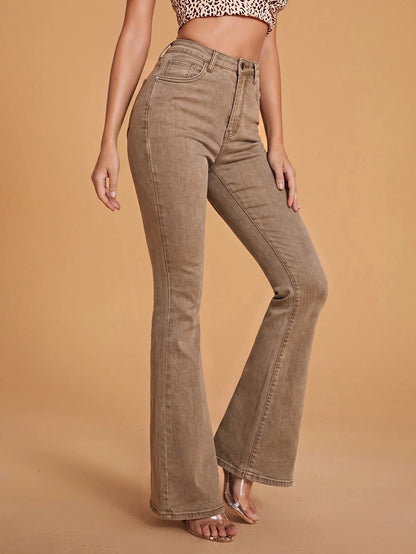 Annapolis High Waist Flare Leg Jeans with Pockets