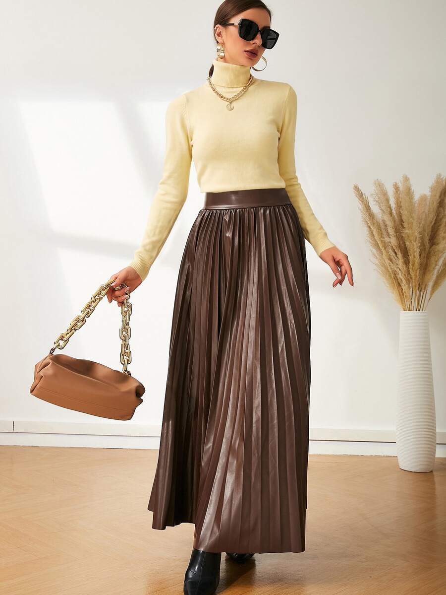 Leuven Ribbed Mock Neck Fitted Sweater with Button Cuffs