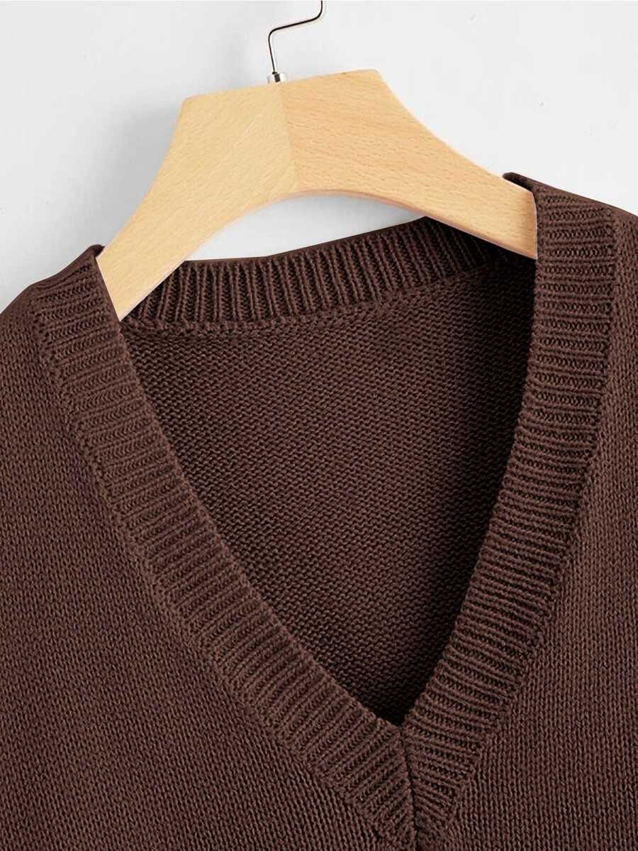 Marisa Fine Knit V-Neck Sleeveless Sweater Vest - Pink