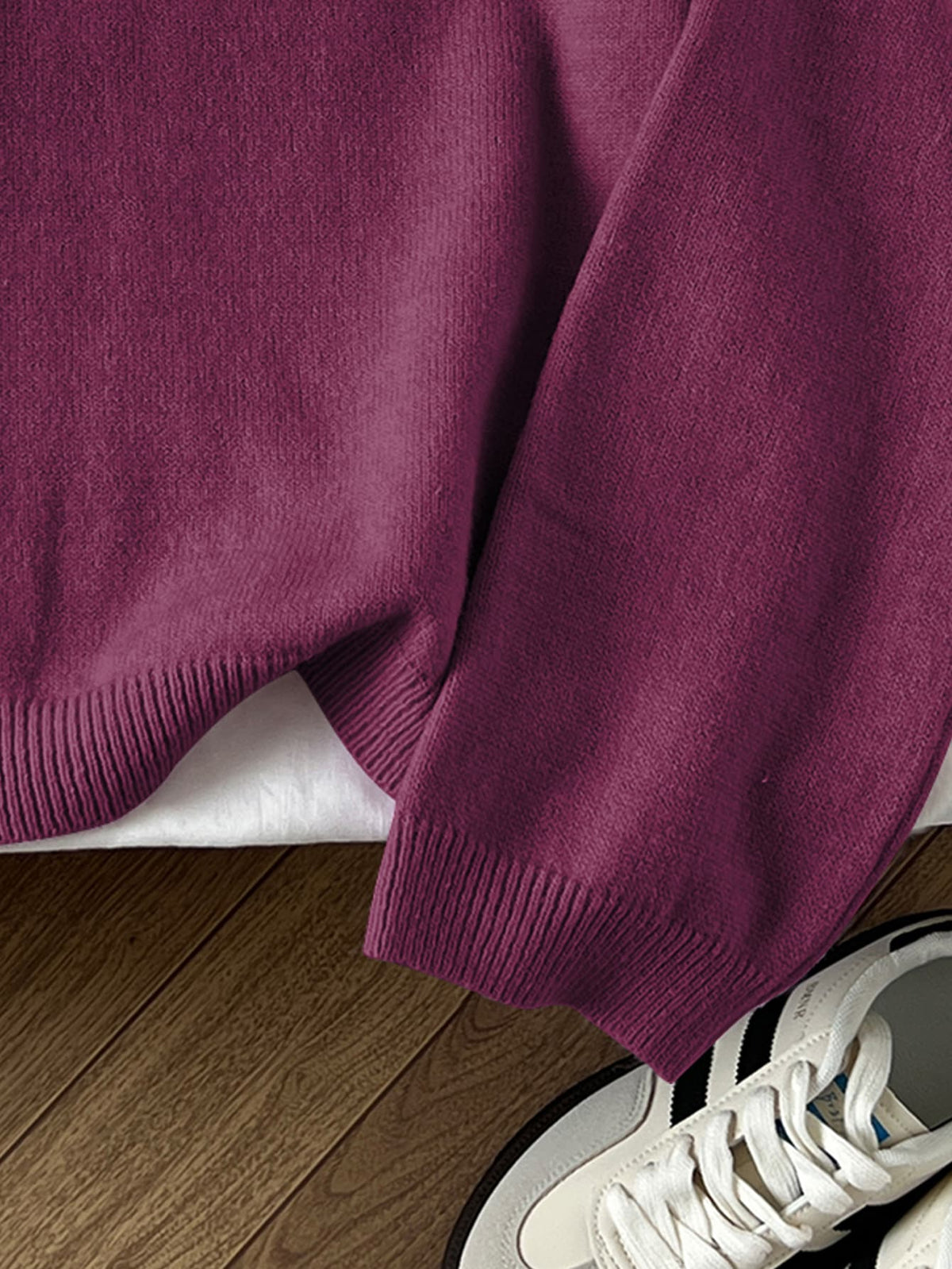 Women's Oversized Crew Neck Pullover Sweater, Relaxed Knit Sweater for Fall Winter - White