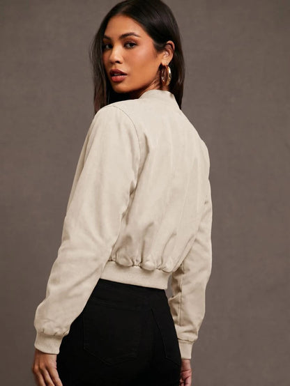 Steamboat Zip Up Bomber Jacket with Ribbed Trim