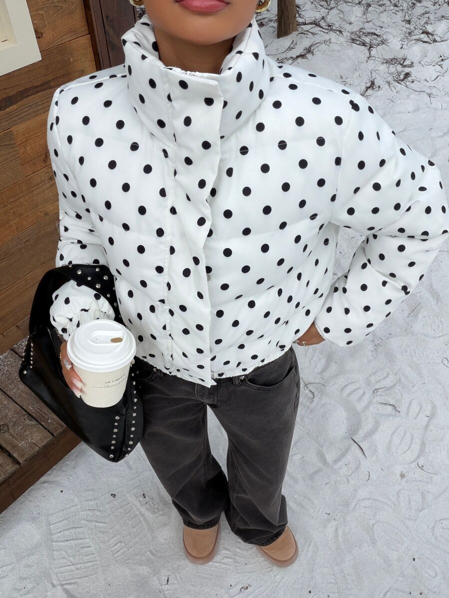 Glasgow Cropped Quilted Puffer Jacket with Funnel Neck