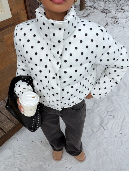 Glasgow Cropped Quilted Puffer Jacket with Funnel Neck