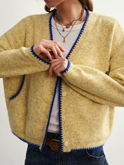 Megeve Oversized Fuzzy Knit Button Front Cardigan