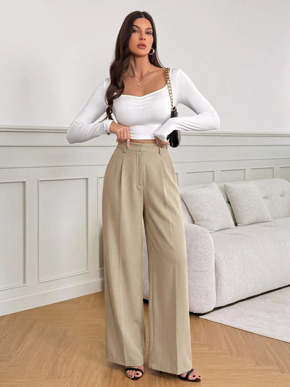 Bergamo Pleated High Waisted Wide Leg Pants