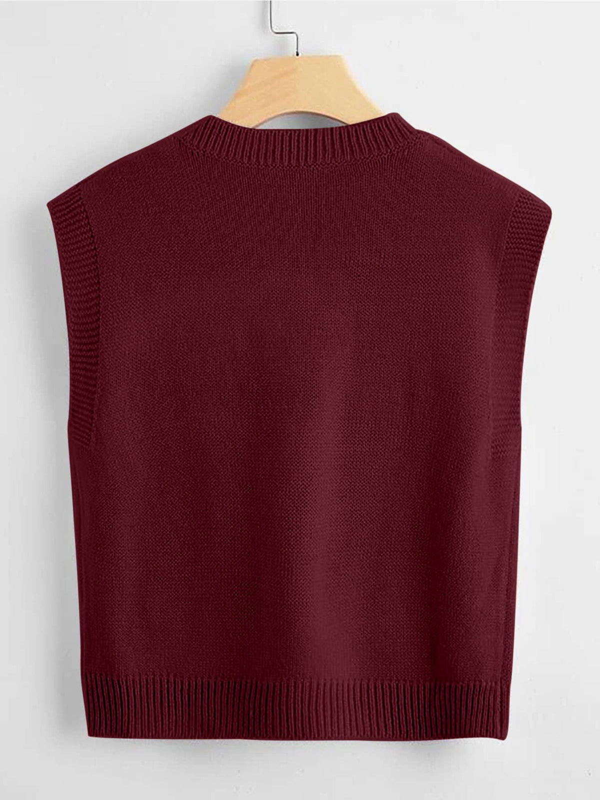 Marisa Fine Knit V-Neck Sleeveless Sweater Vest - Blue