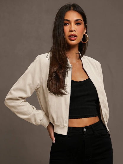 Steamboat Zip Up Bomber Jacket with Ribbed Trim