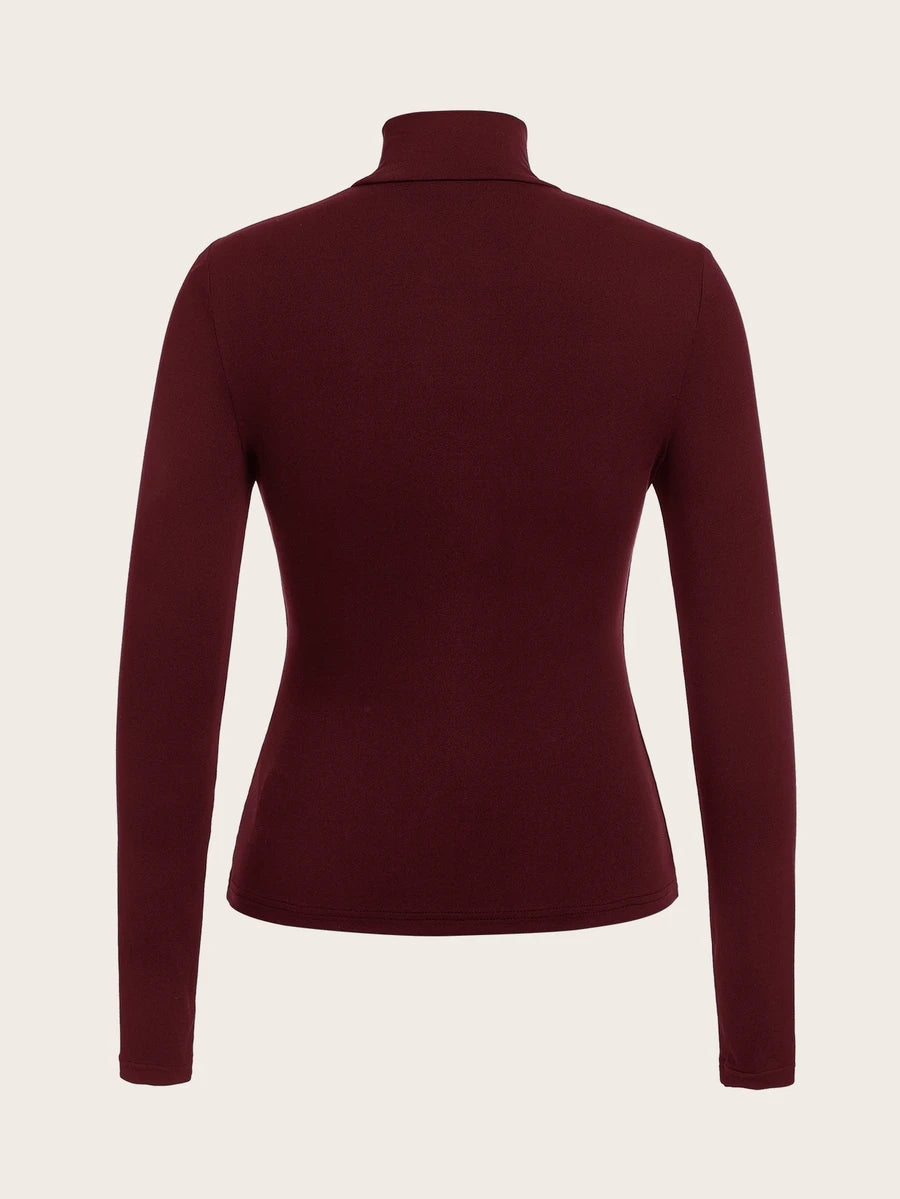 Aberdeen Fleece Lined Thermal Mock Neck Fitted Top