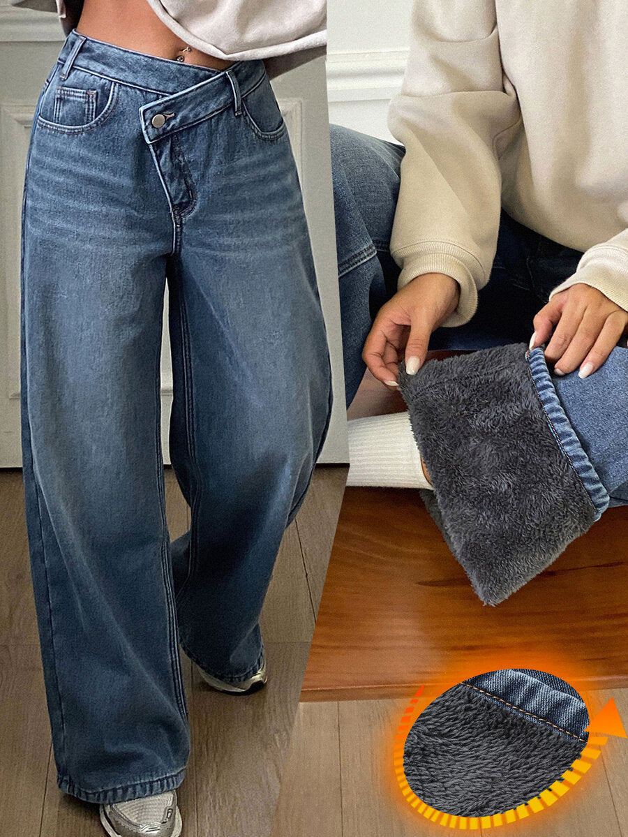 Missoula Low Rise Straight Leg Baggy Jeans - Dark Wash