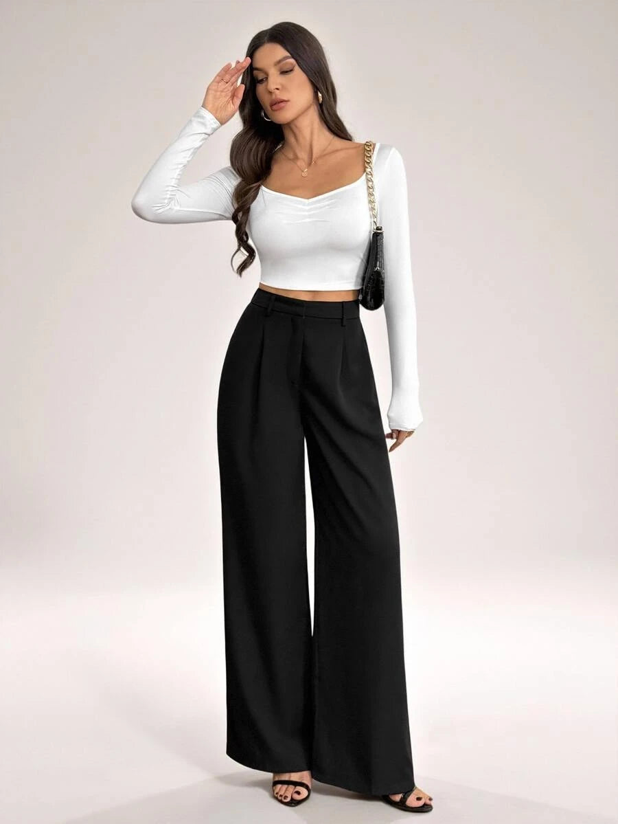 Bergamo Pleated High Waisted Wide Leg Pants