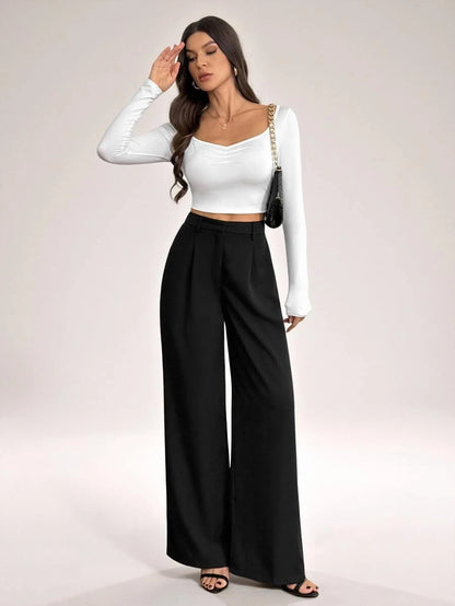 Bergamo Pleated High Waisted Wide Leg Pants