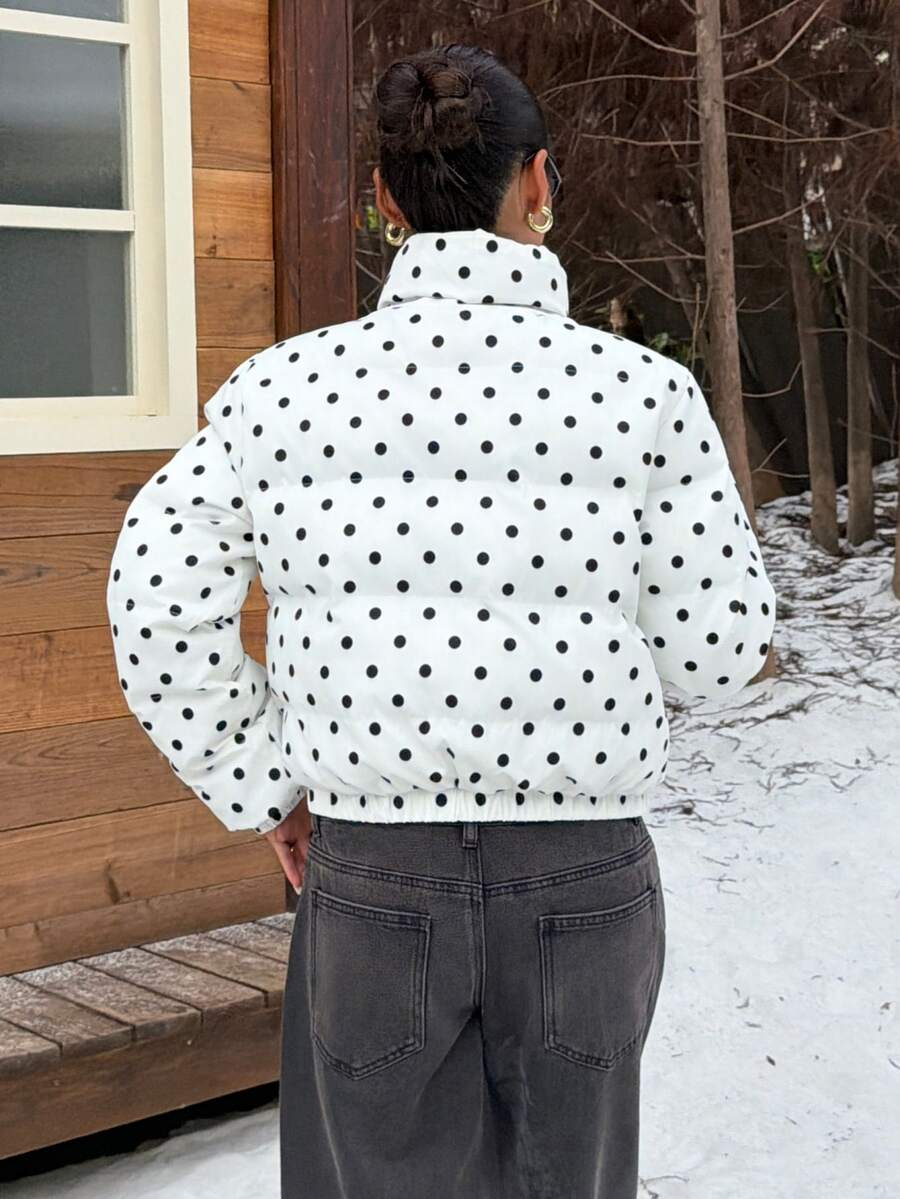 Glasgow Cropped Quilted Puffer Jacket with Funnel Neck
