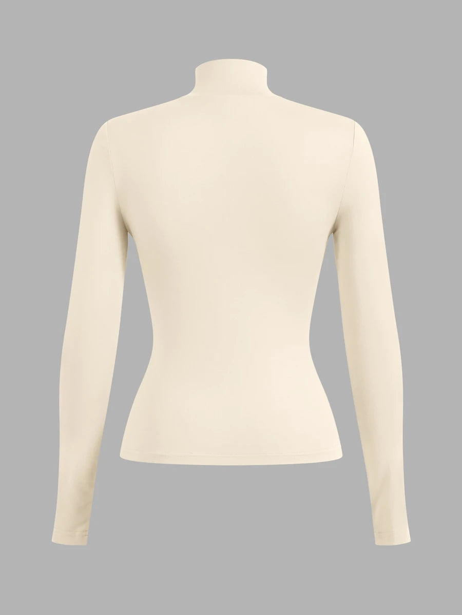 Aberdeen Fleece Lined Thermal Mock Neck Fitted Top