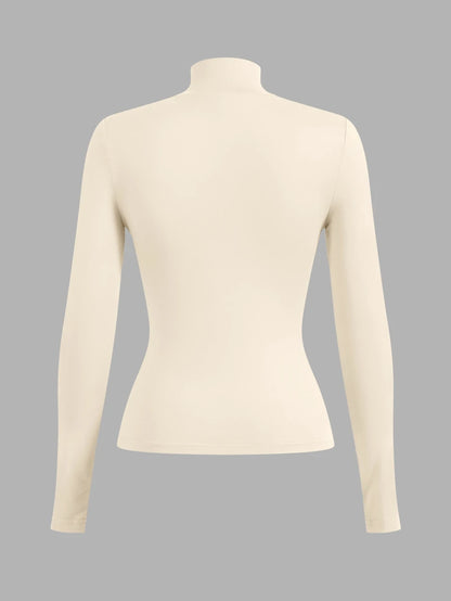 Aberdeen Fleece Lined Thermal Mock Neck Fitted Top