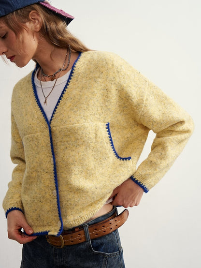Megeve Oversized Fuzzy Knit Button Front Cardigan