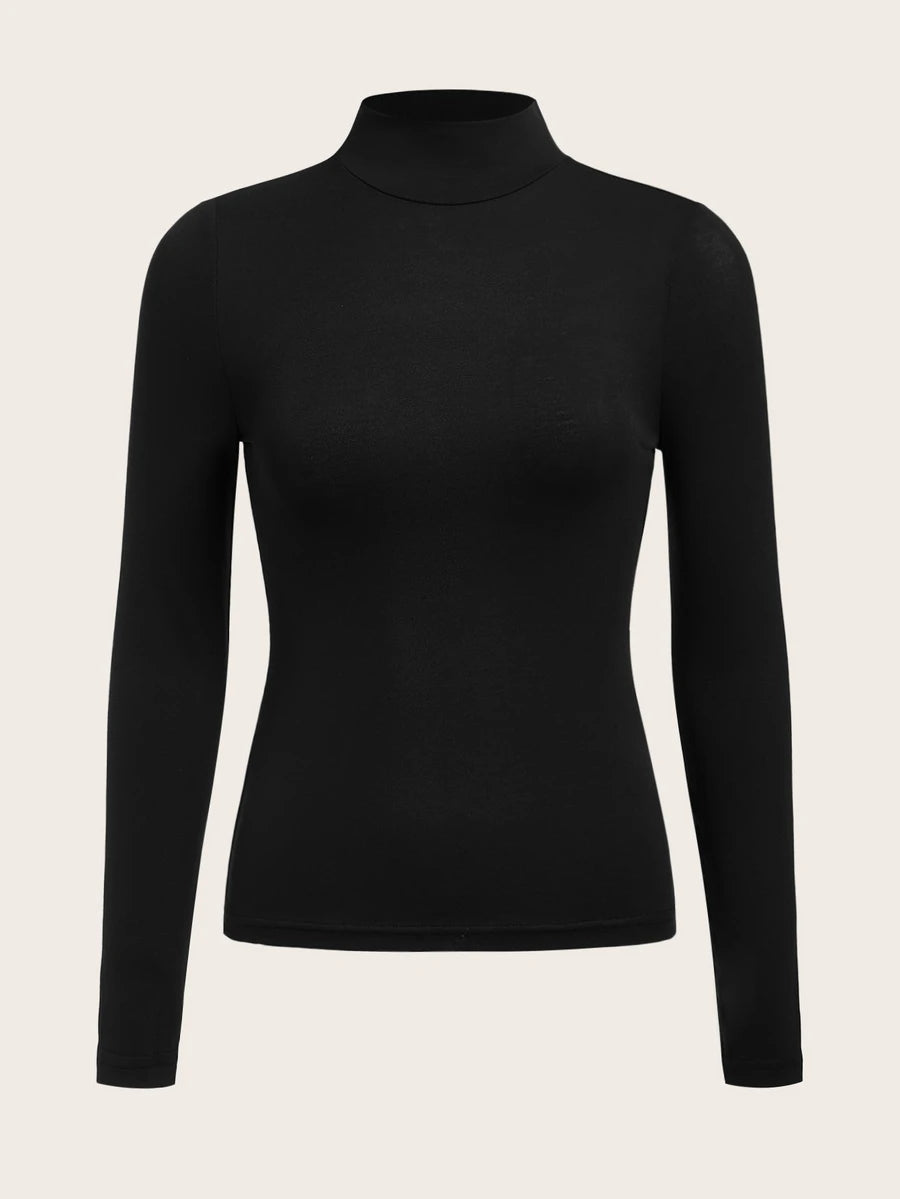 Aberdeen Fleece Lined Thermal Mock Neck Fitted Top