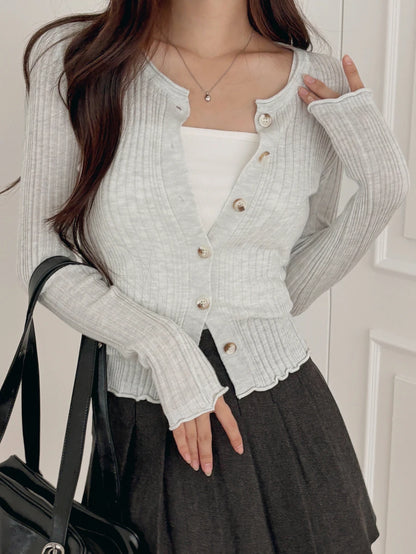 Women's Fitted V-Neck Button Front Cardigan, Twist Knit Sweater for Work and Fall - Navy Blue