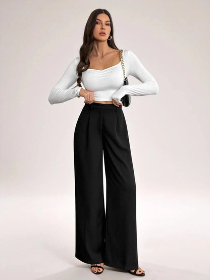 Bergamo Pleated High Waisted Wide Leg Pants