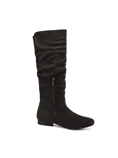 Women's  Black Knee High Pull On Winter Weather Black Boots Elegant & Fashionable Classic Slouchy Warm Gift  Boots Mensa