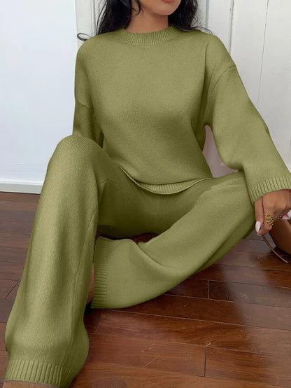Davos Drop Shoulder Sweater and Knit Pants Set