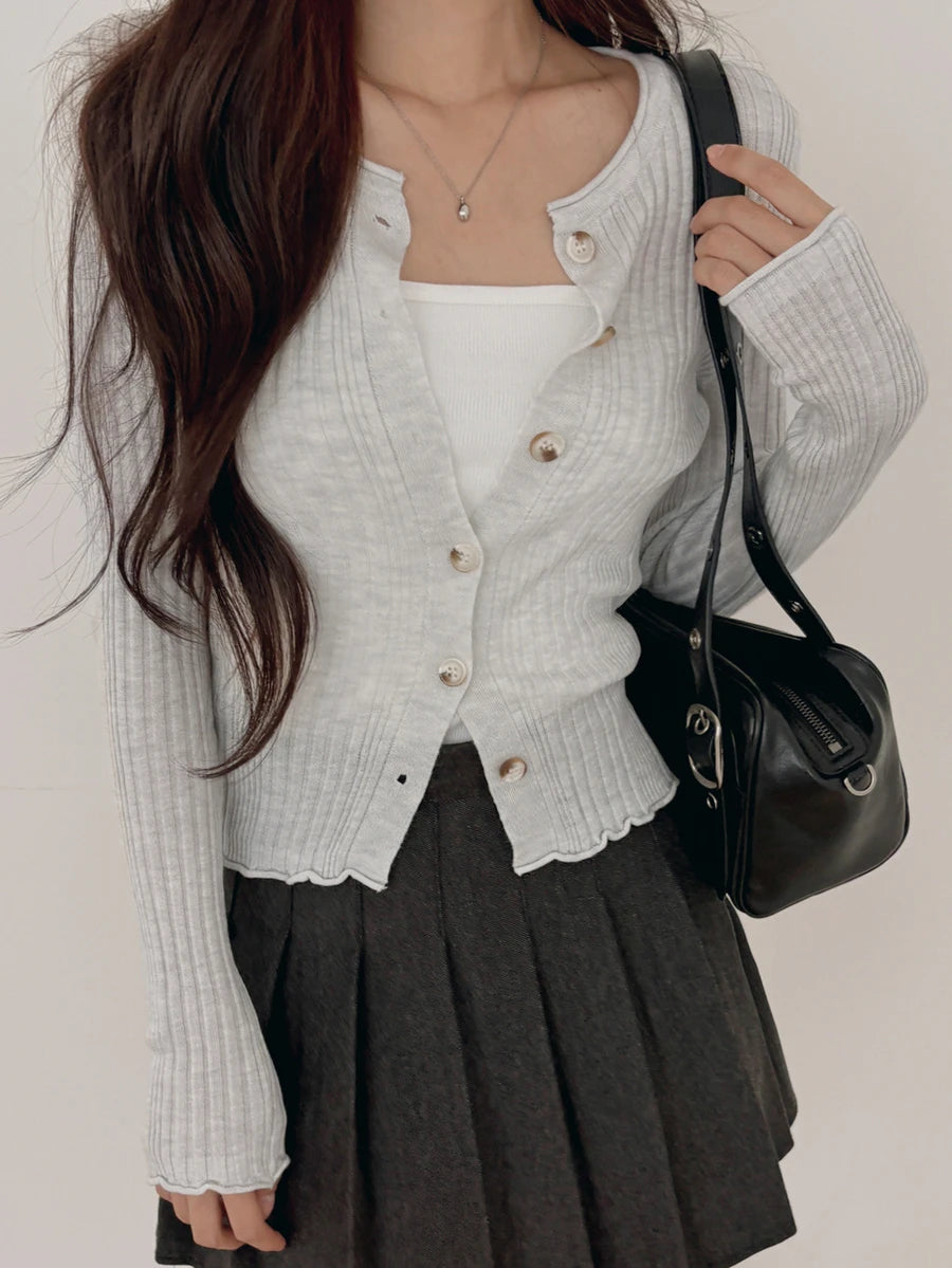 Women's Fitted V-Neck Button Front Cardigan, Twist Knit Sweater for Work and Fall - Blue