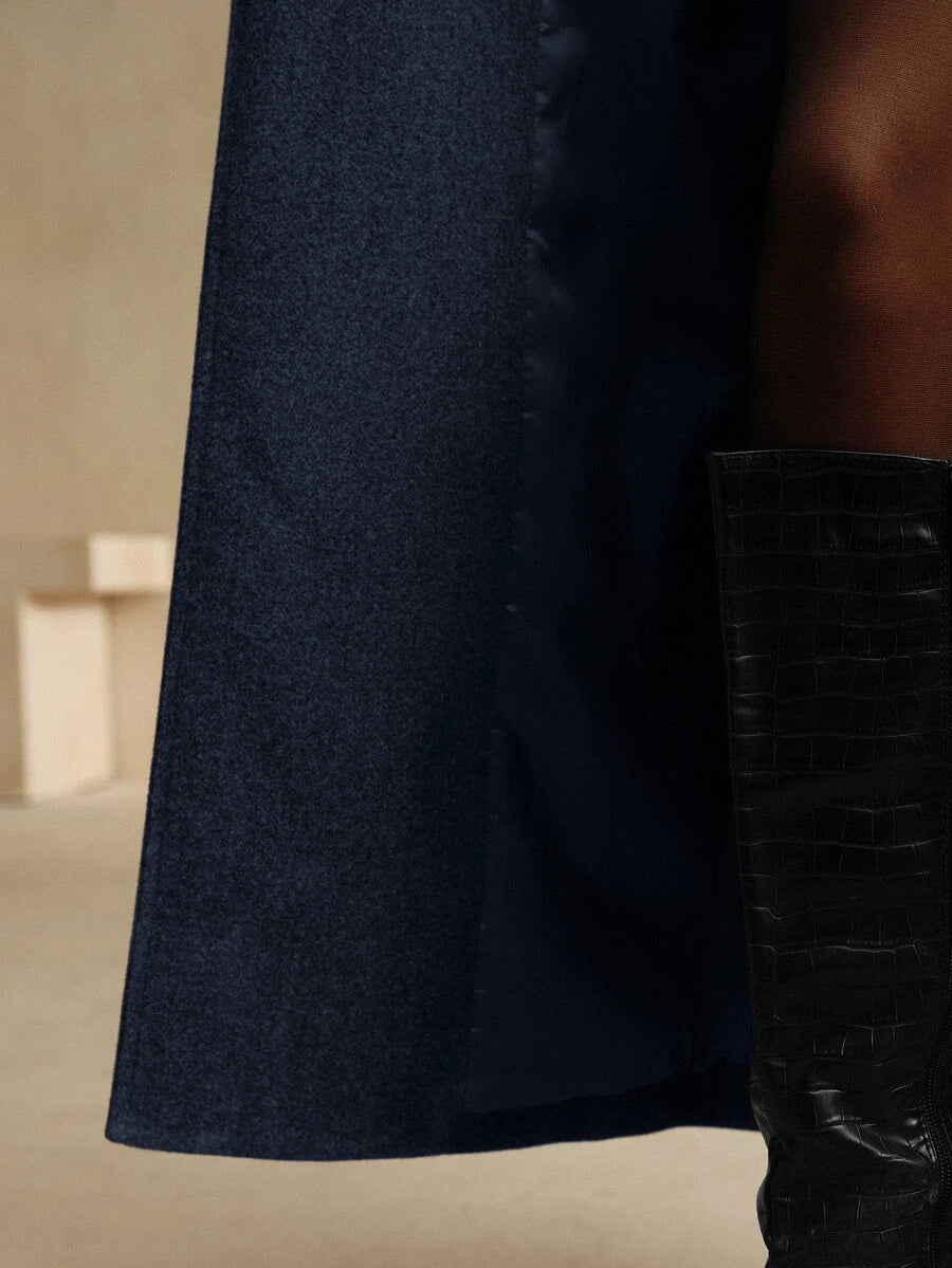 Heidelberg Belted Double Breasted Long Wrap Coat with Pockets