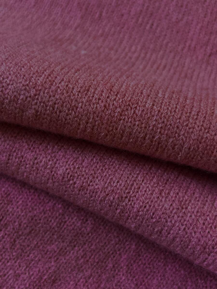 Women's Oversized Crew Neck Pullover Sweater, Relaxed Knit Sweater for Fall Winter - Burgundy